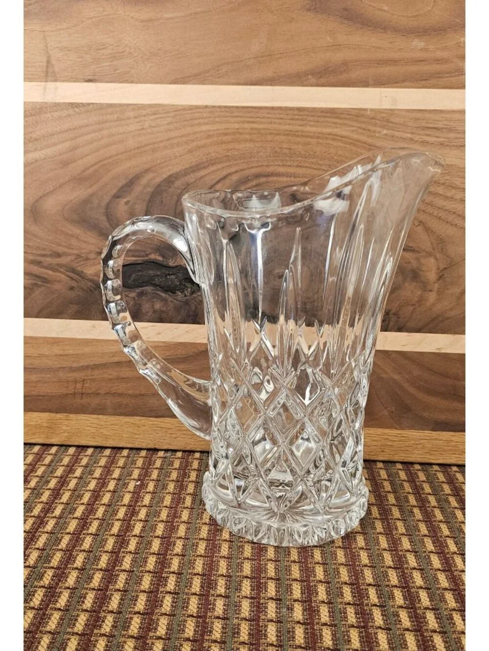Crystal Pitcher With Diamond Cut Design By Gorham - 8